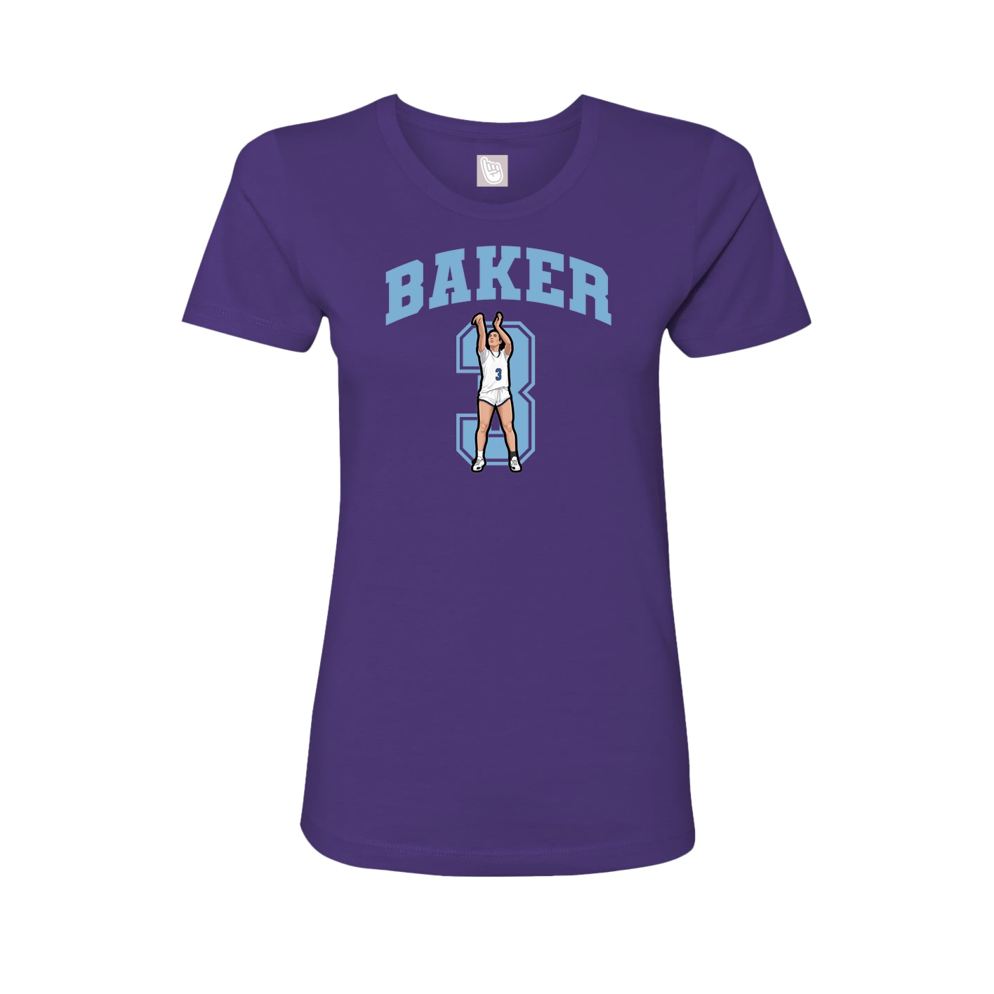 Fitted Women's Tee — Number in Purple