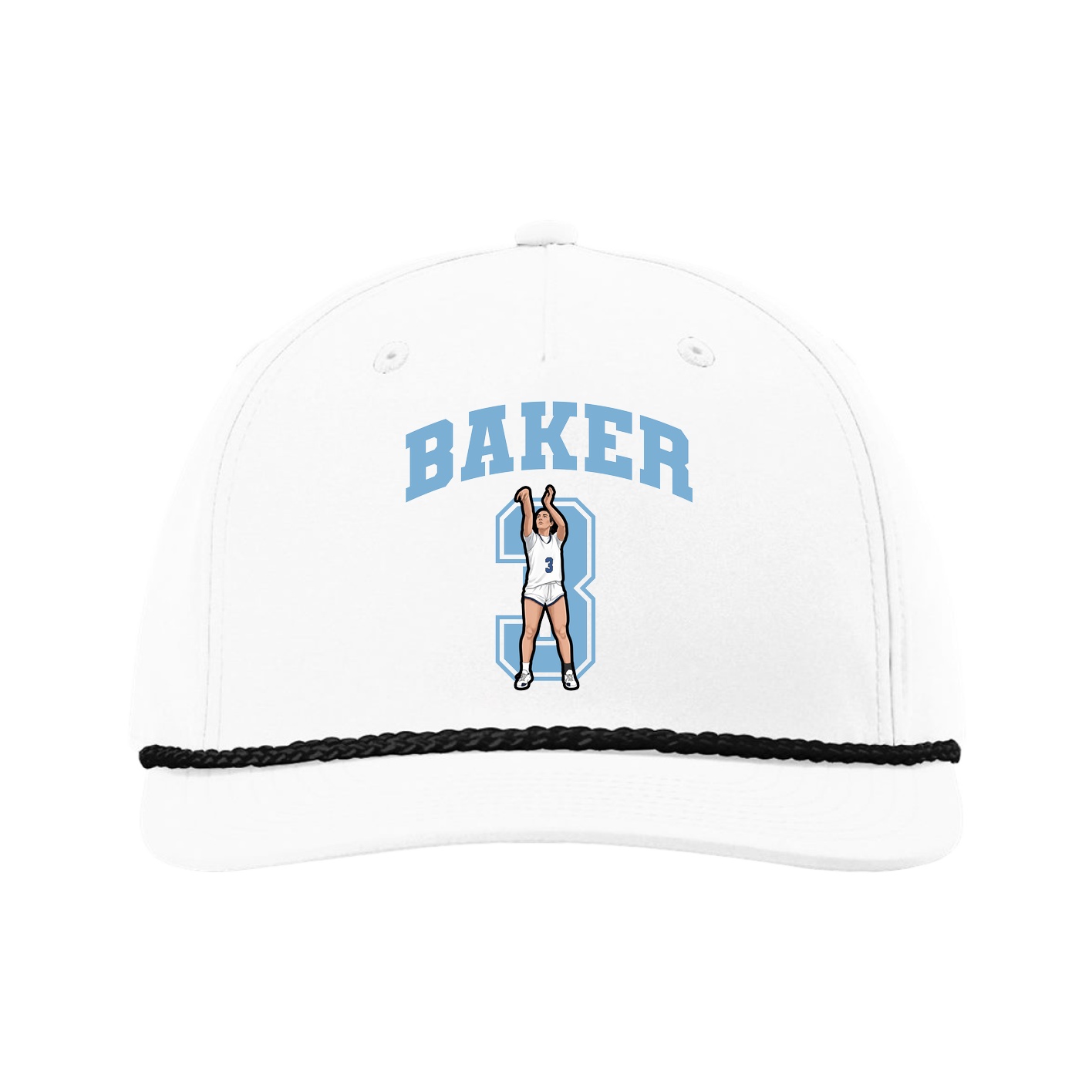 Five-Panel Classic Rope Cap — Number in White