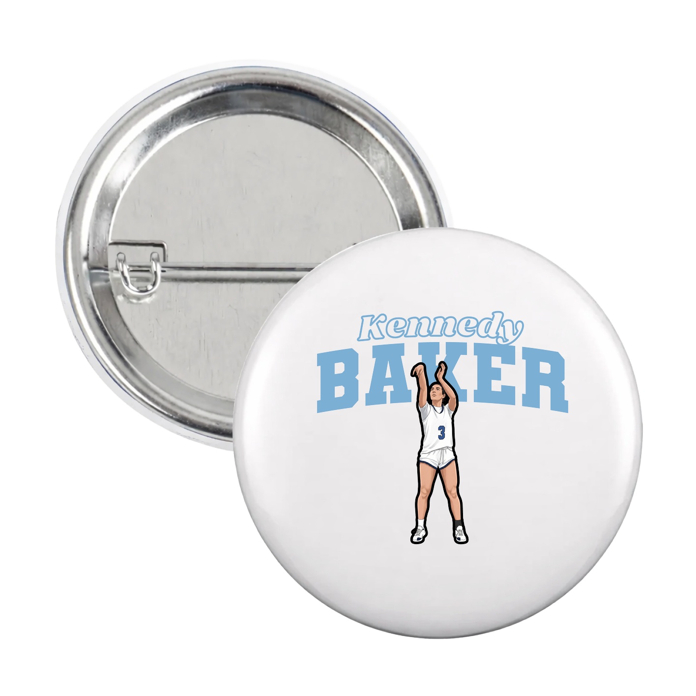 Game Day Button — Name Arch in White