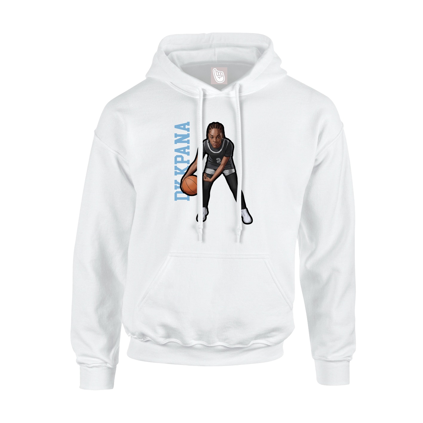 Youth Hoodie — Name Vertical in White