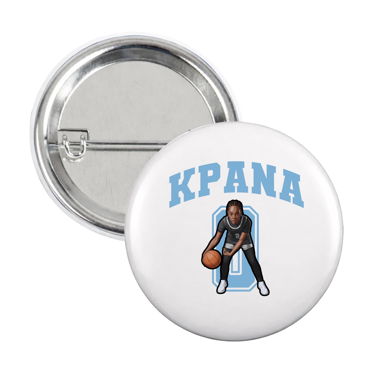 Game Day Button — Number in White