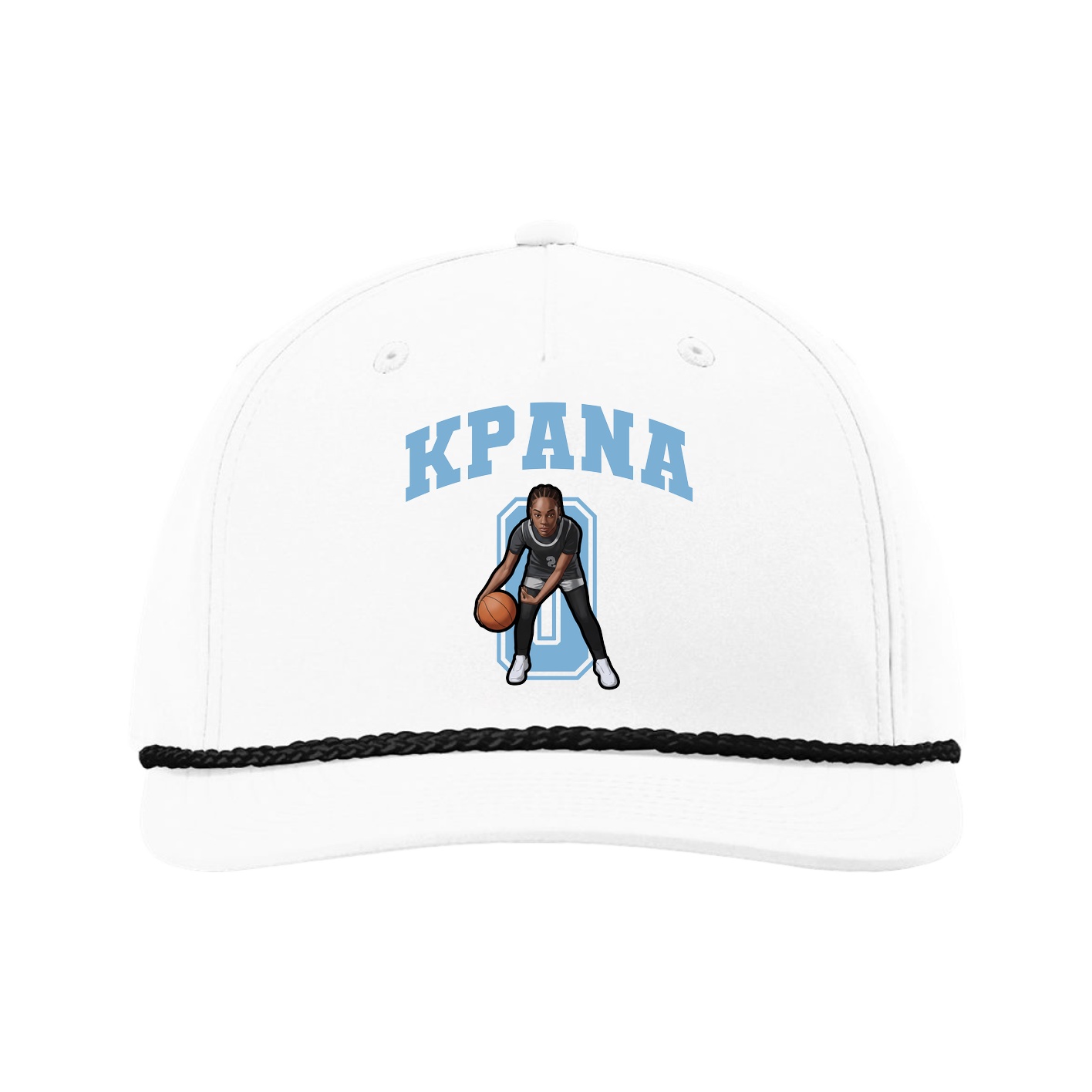 Five-Panel Classic Rope Cap — Number in White