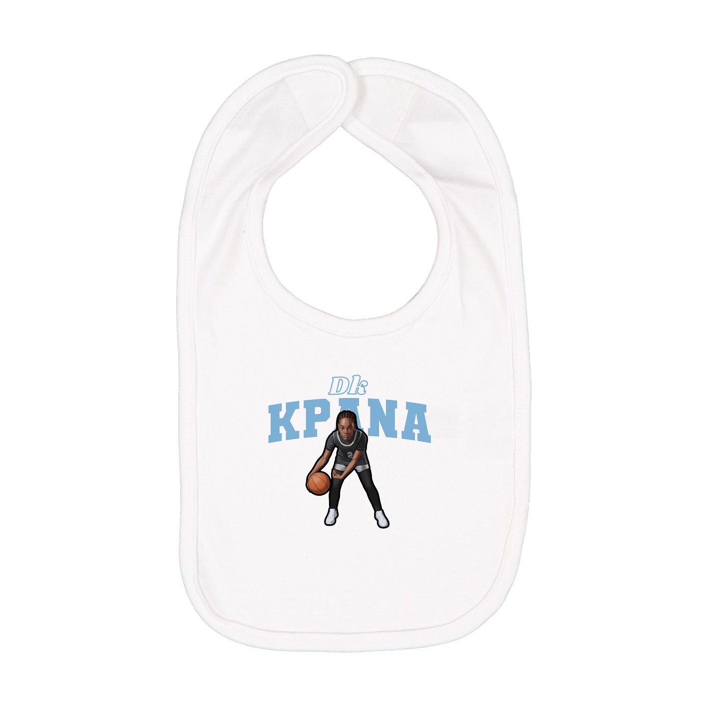Infant Bib — Name Arch in White