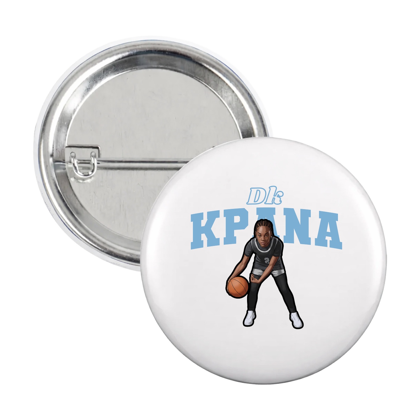 Game Day Button — Name Arch in White
