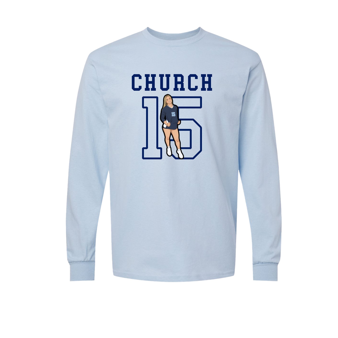 Long Sleeve Tee — Shirsey in Light Blue