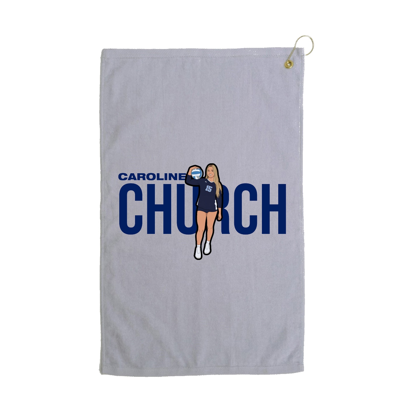 Golf Towel — Player Name in Grey