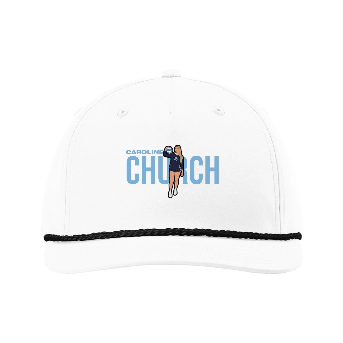 Five-Panel Classic Rope Cap — Player Name in White