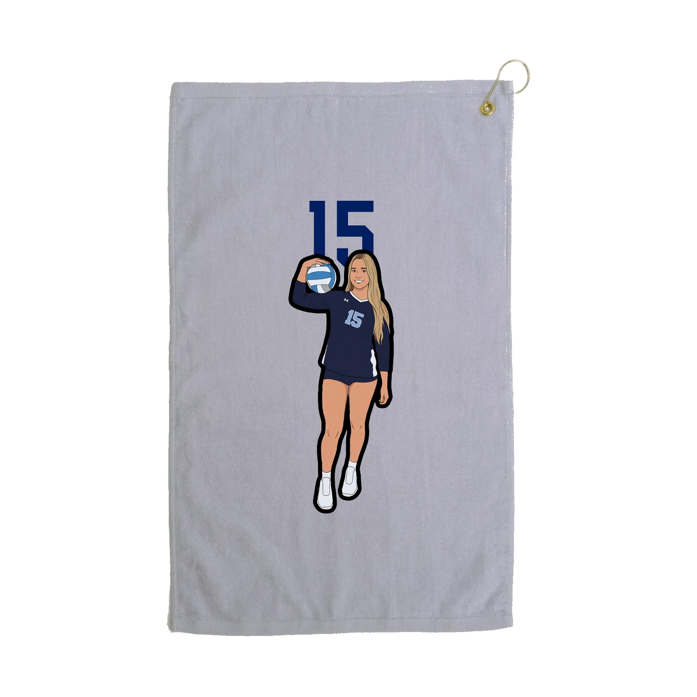 Golf Towel — Number Top in Grey