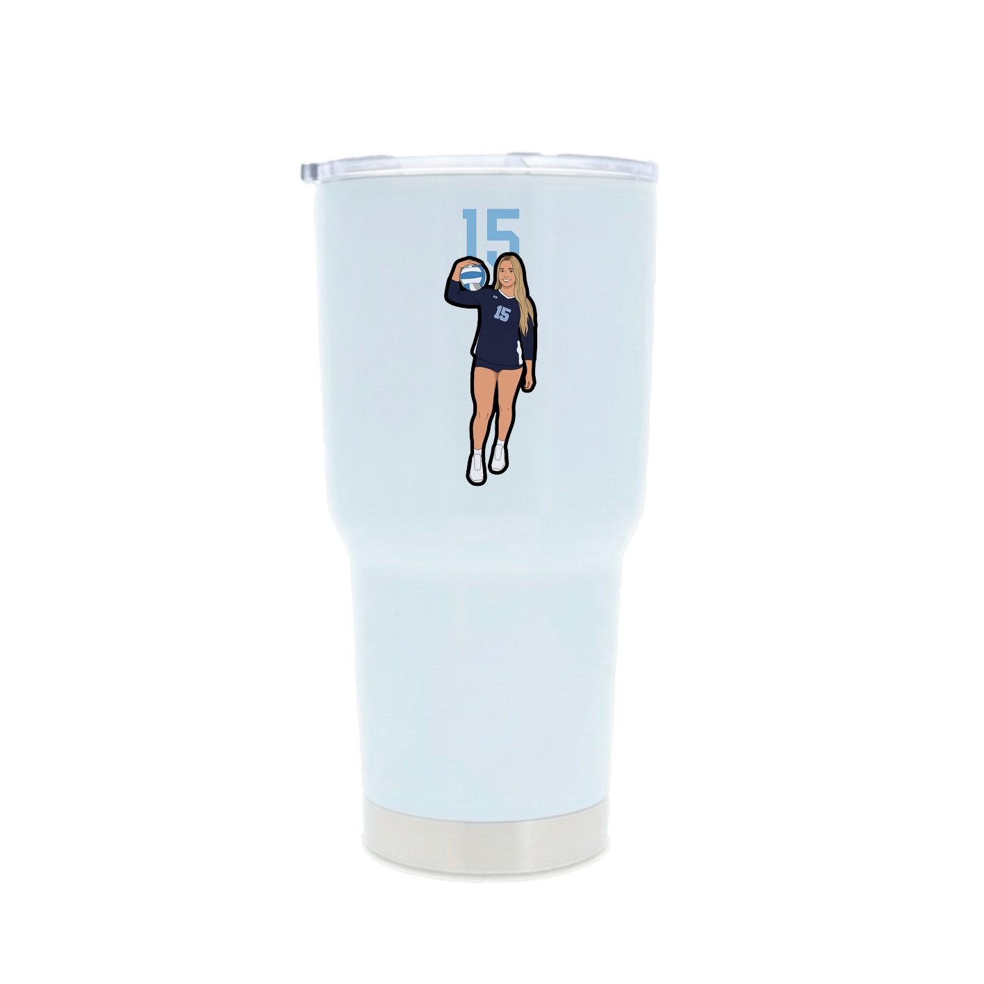 30oz Stainless Steel Tumbler — Number Top in White