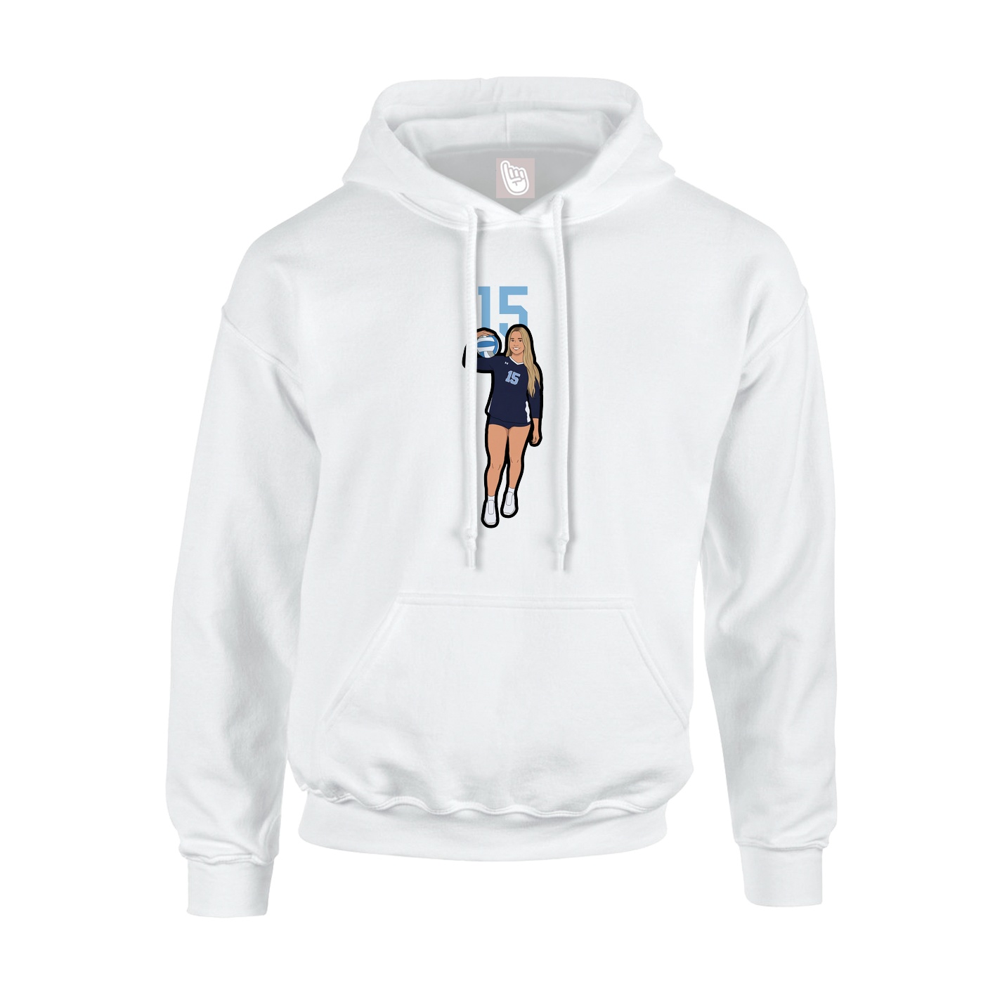 Youth Hoodie — Number Top in White