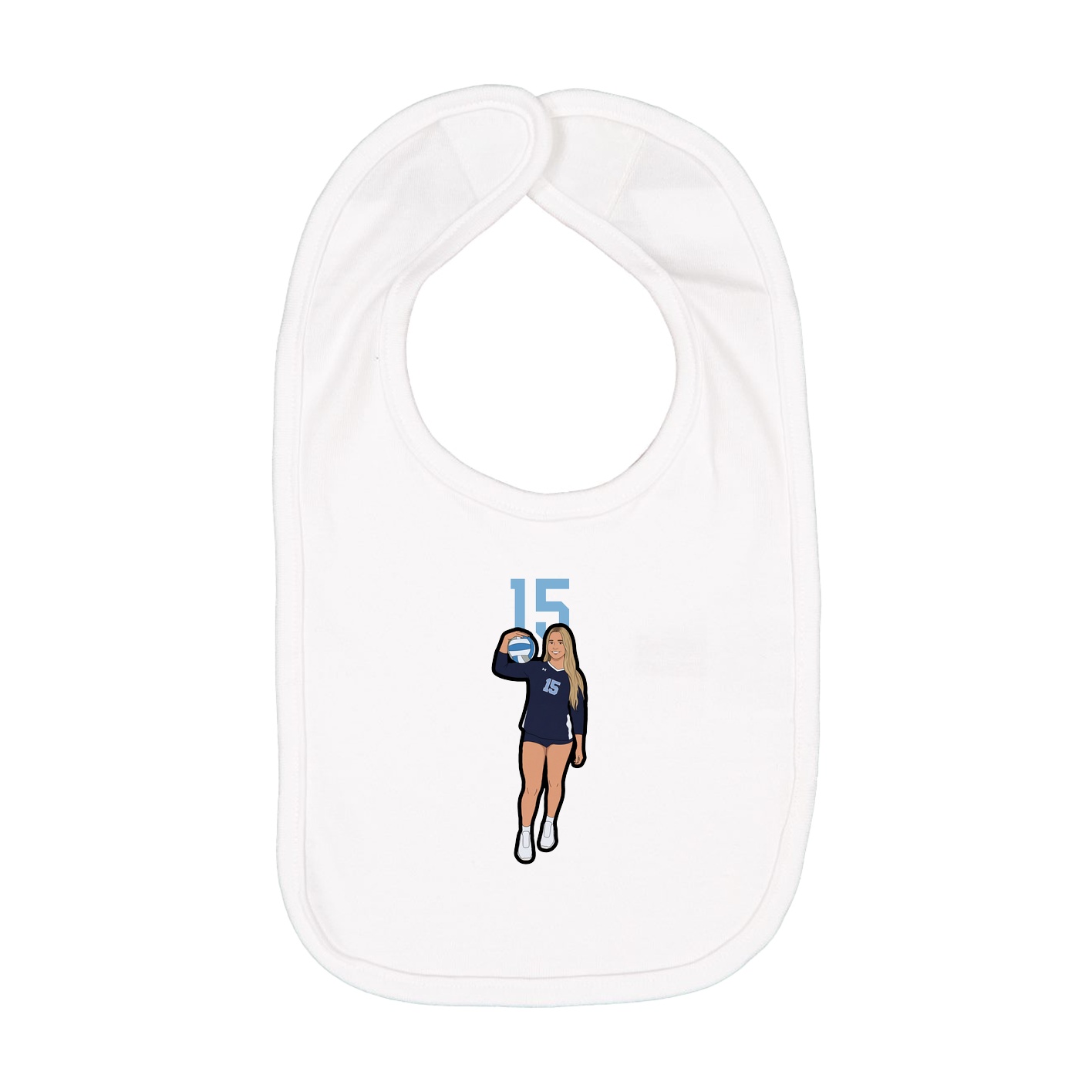 Infant Bib — Number Top in White