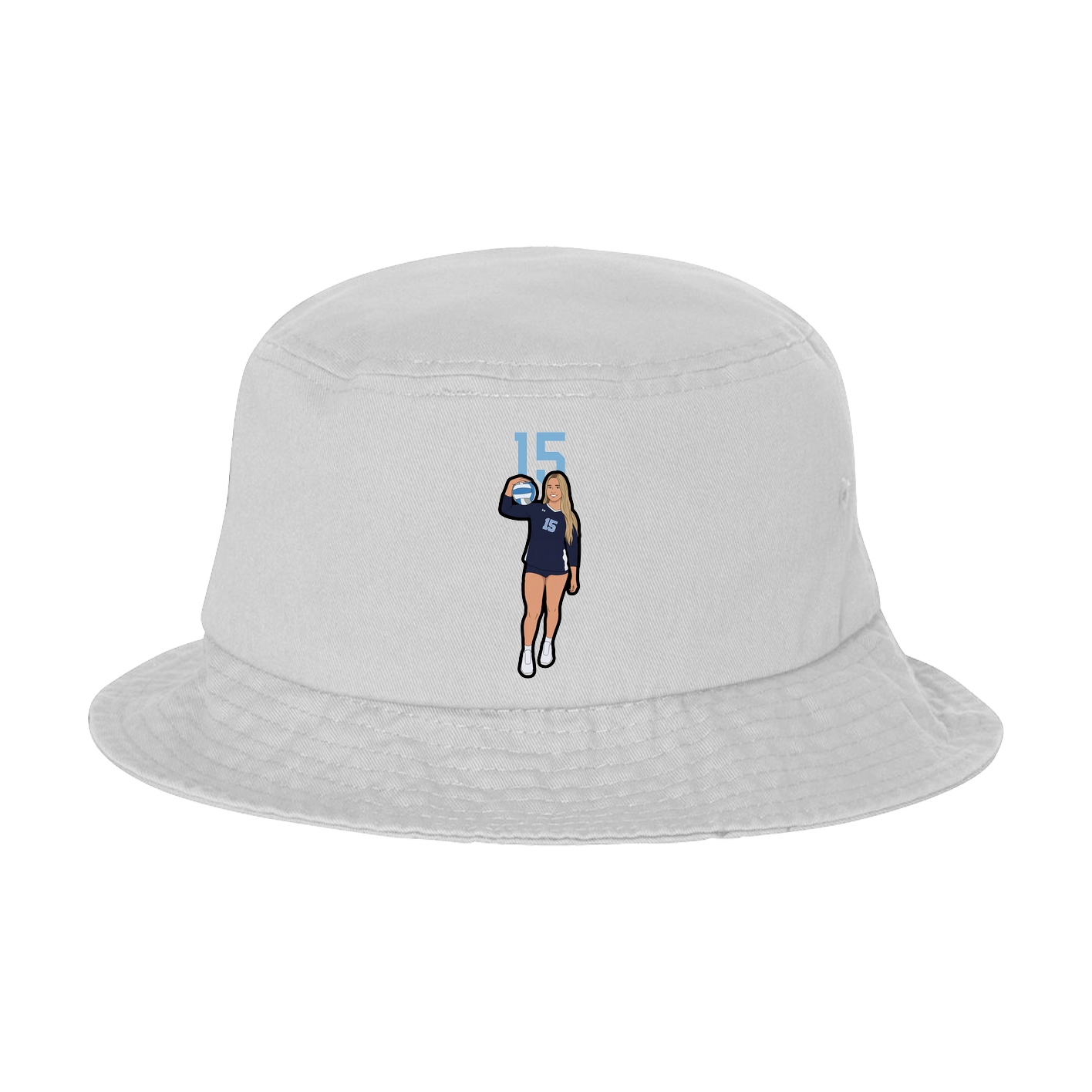 Bucket Cap — Number Top in White