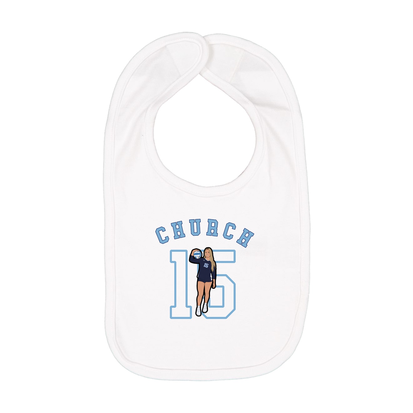 Infant Bib — Shirsey Arch in White