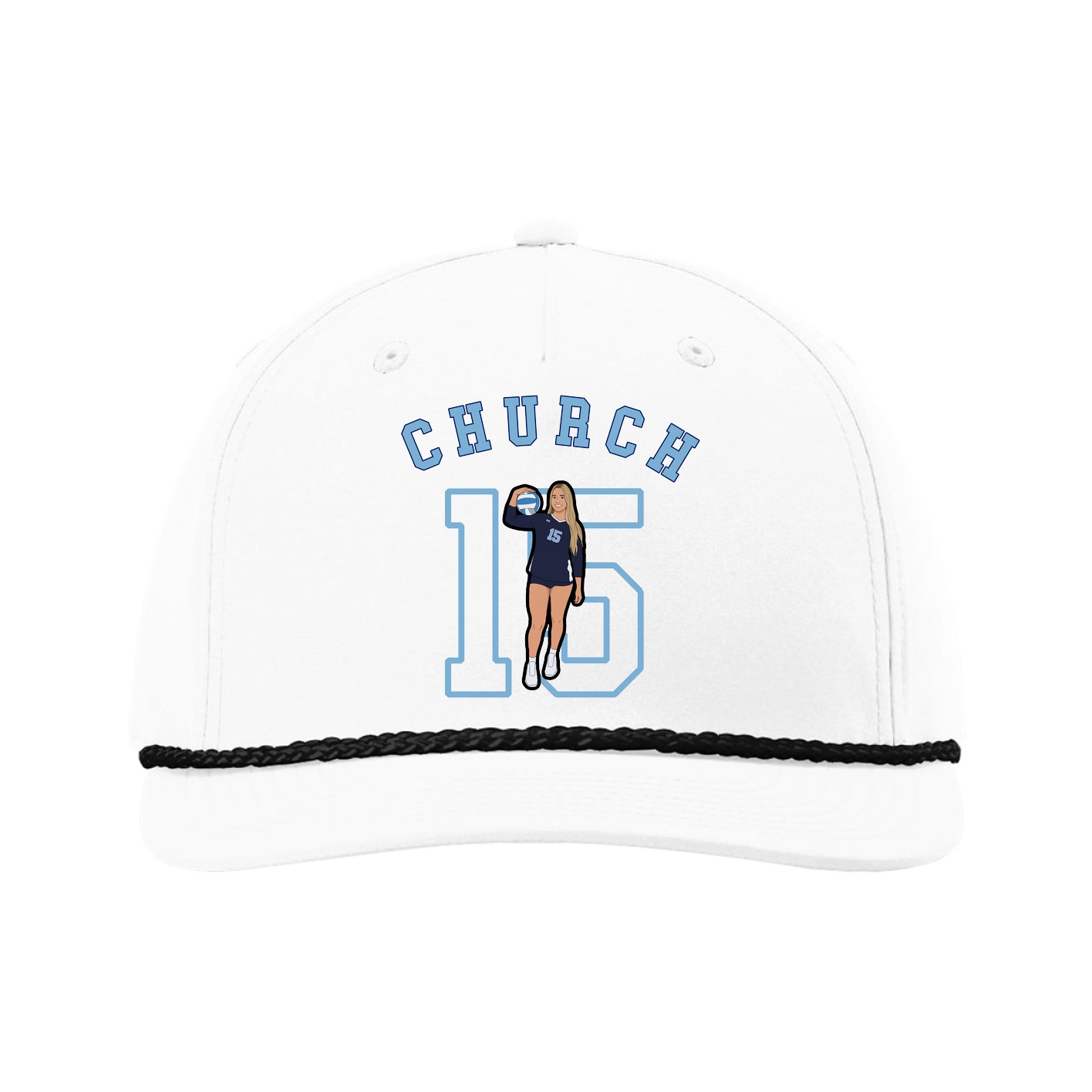 Five-Panel Classic Rope Cap — Shirsey Arch in White