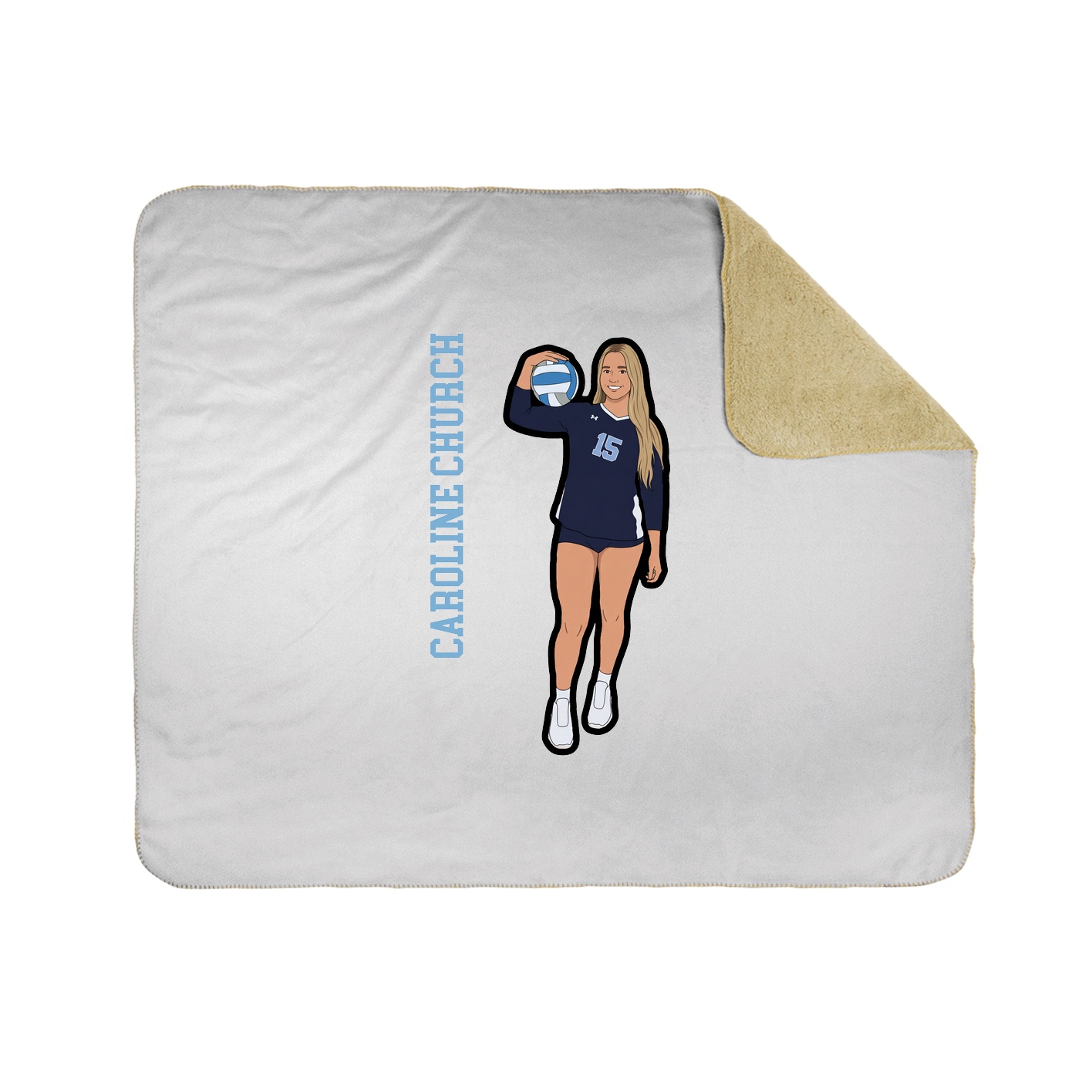 Throw Blanket — Name Vertical in White