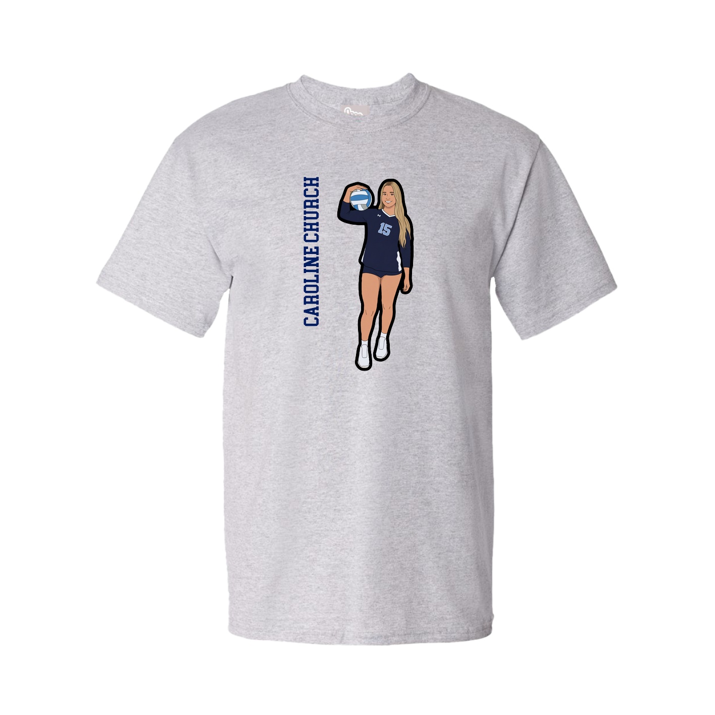 Tee — Name Vertical in Grey
