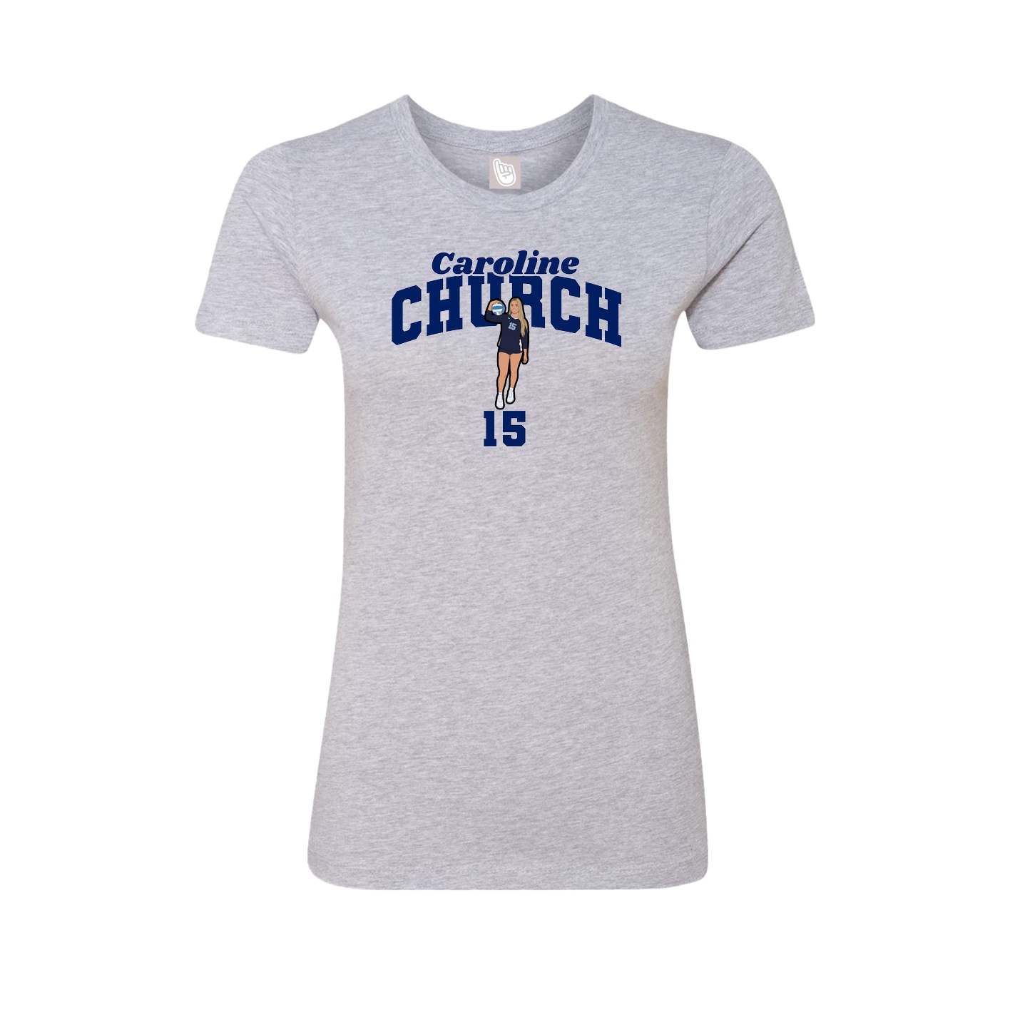 Fitted Women's Tee — Signature Arch in Grey