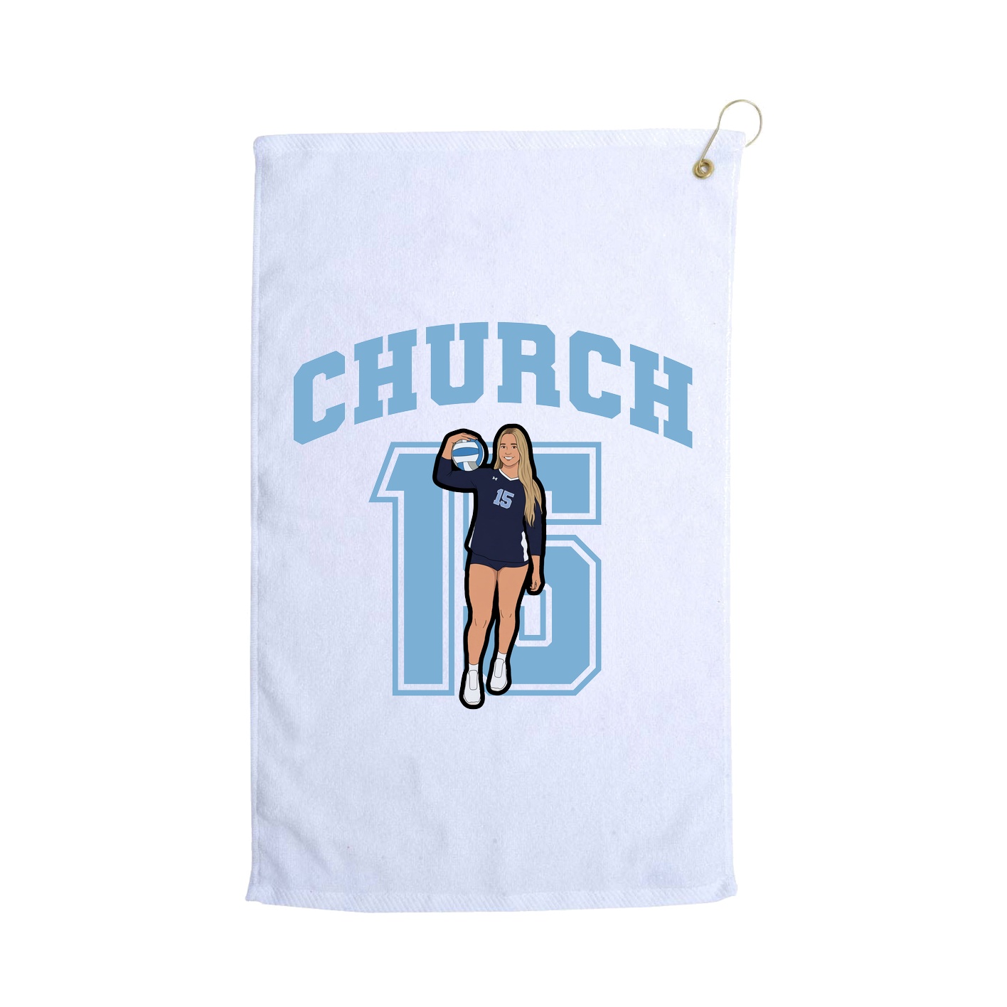 Golf Towel — Number in White