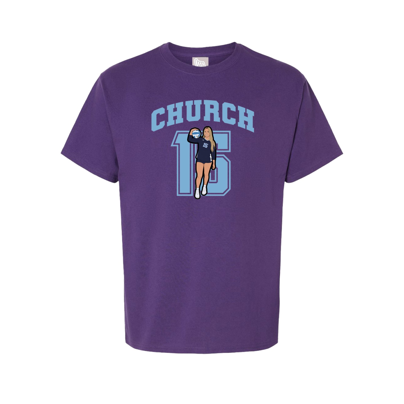 Youth Tee — Number in Purple