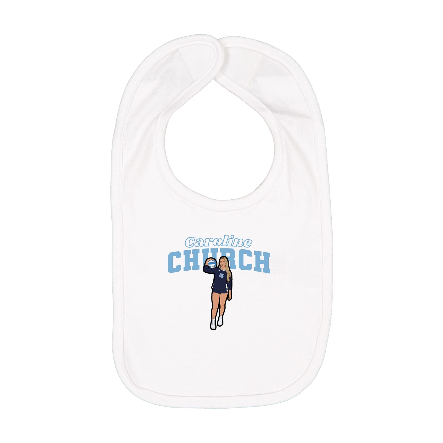 Infant Bib — Name Arch in White
