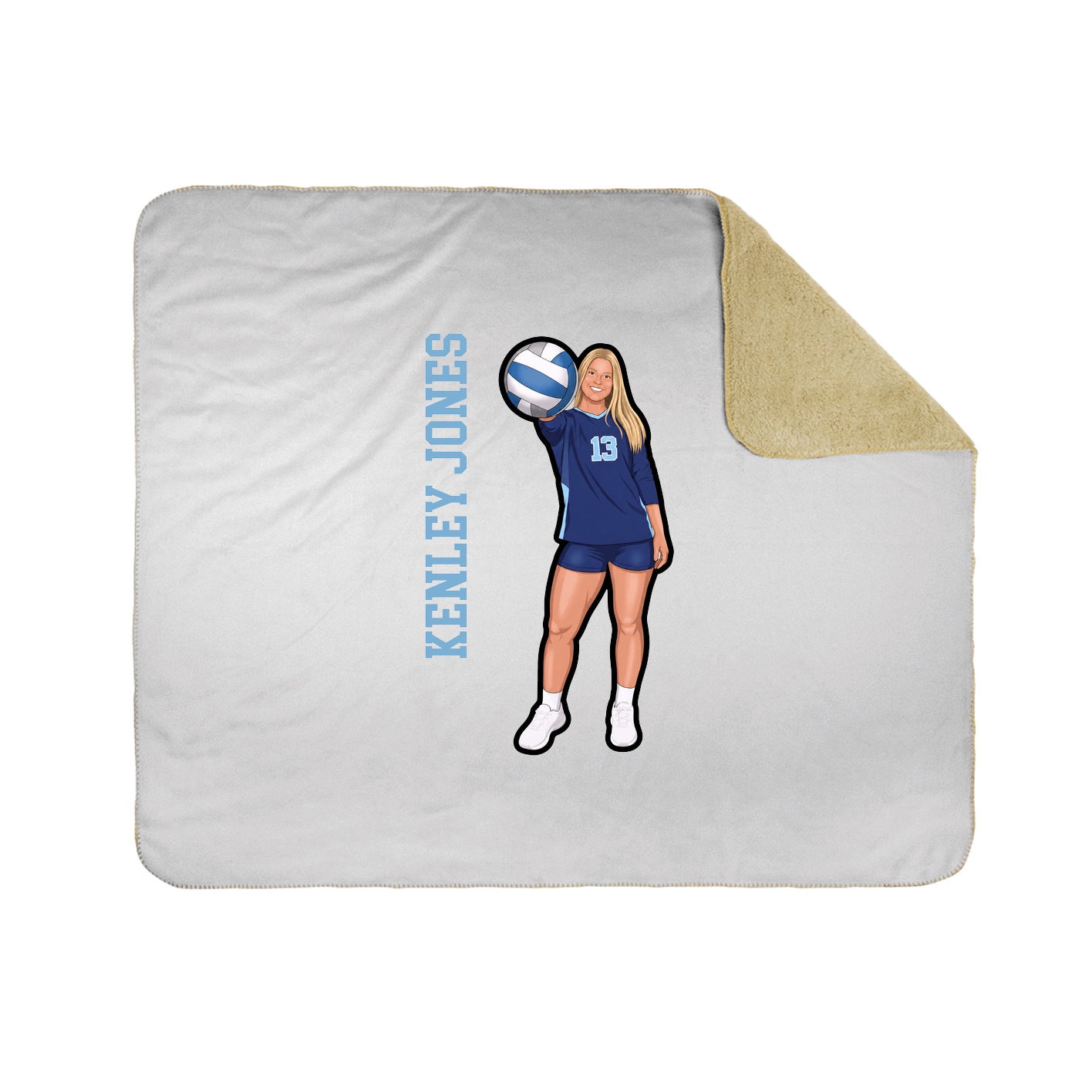 Throw Blanket — Name Vertical in White