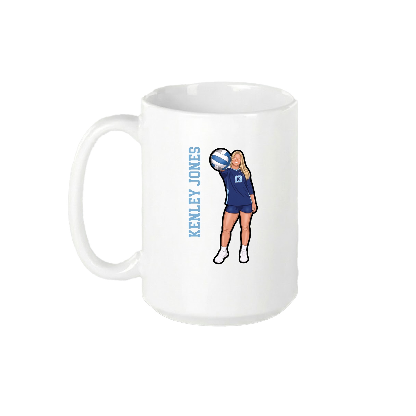 15oz Coffee Mug — Name Vertical in White