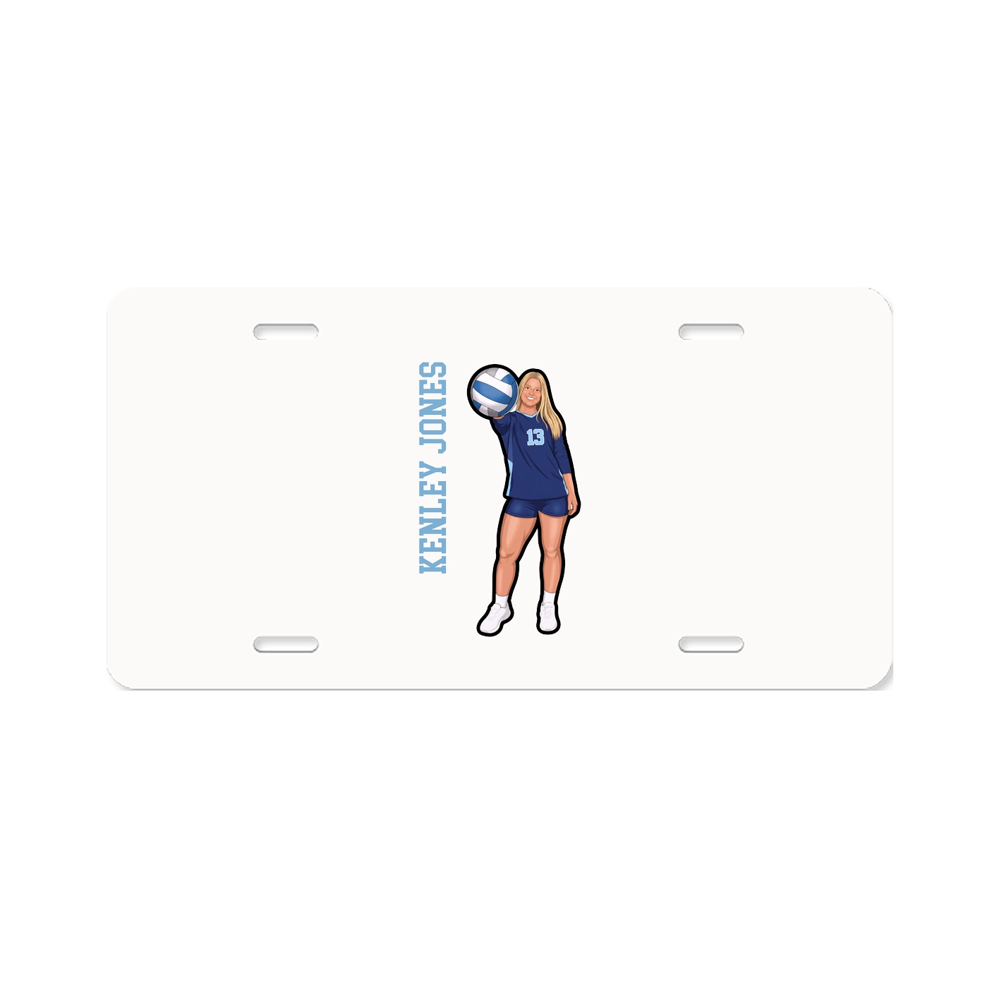 License Plate — Name Vertical in Classic