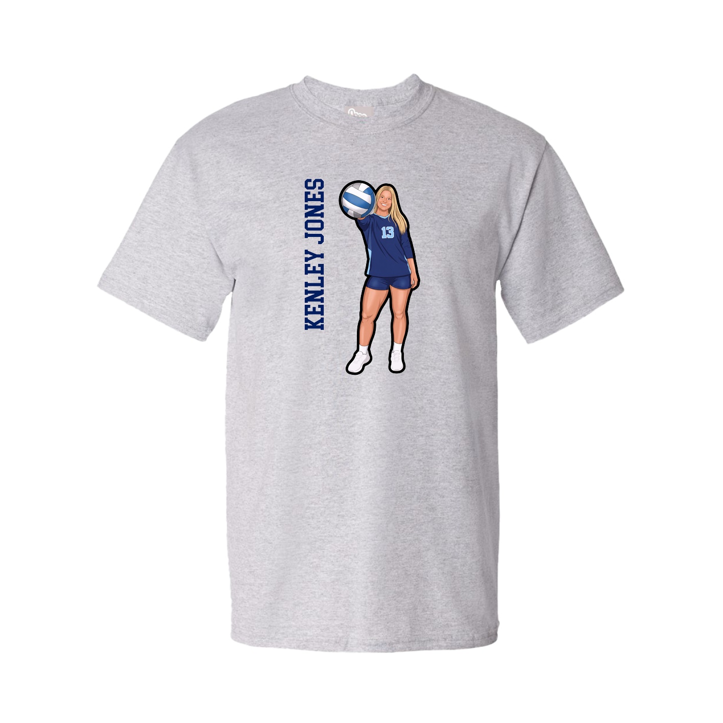 Youth Tee — Name Vertical in Grey