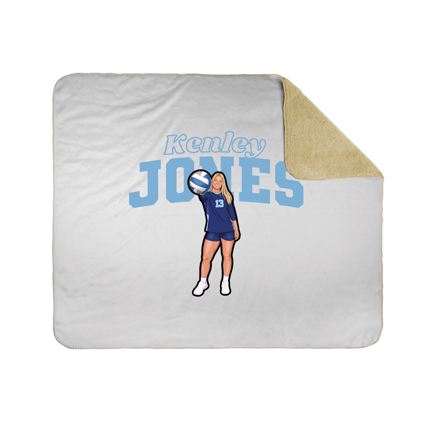 Throw Blanket — Name Arch in White
