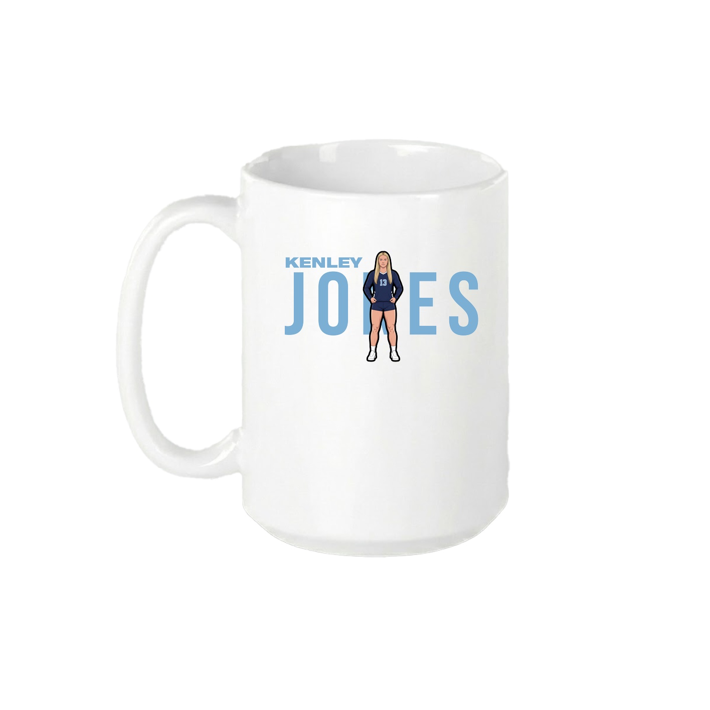 15oz Coffee Mug — Player Name in White