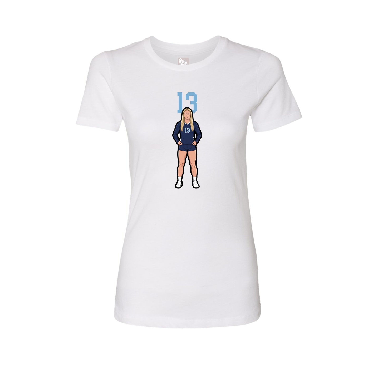 Fitted Women's Tee — Number Top in White