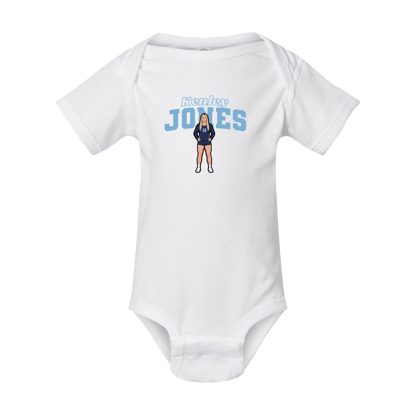 Baby Onesie — Name Arch in White