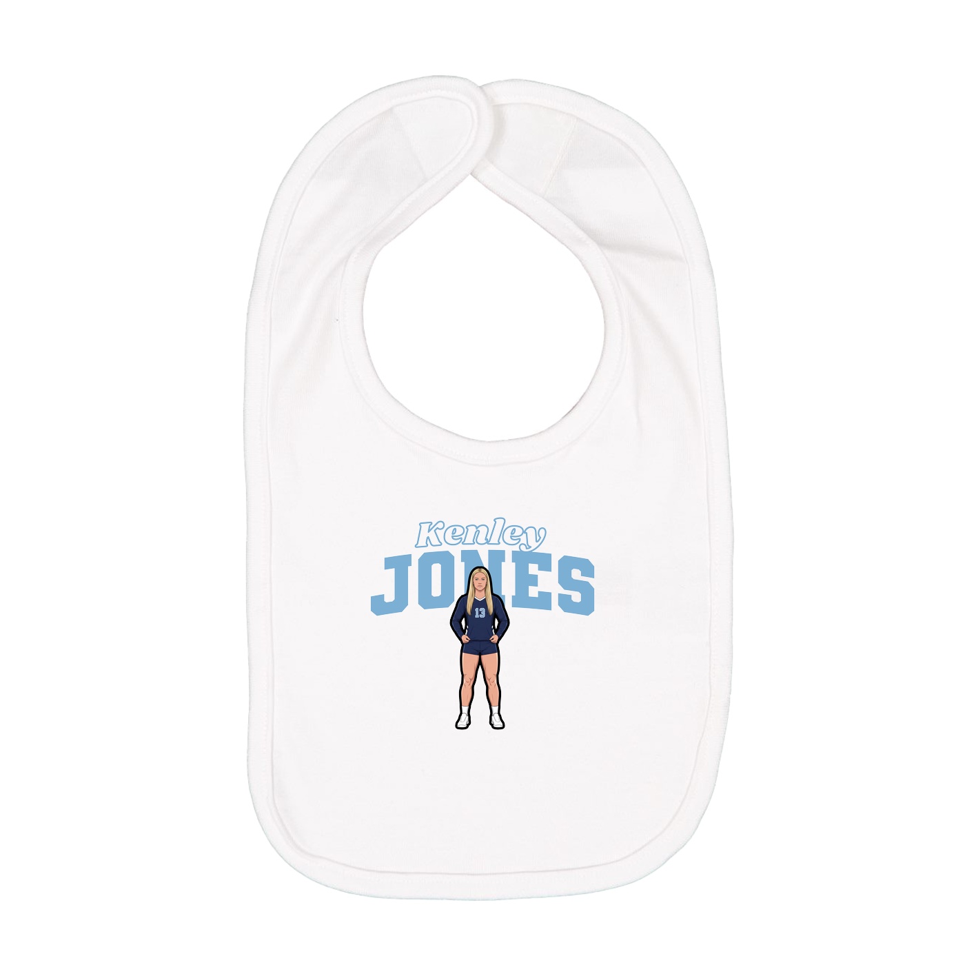 Infant Bib — Name Arch in White