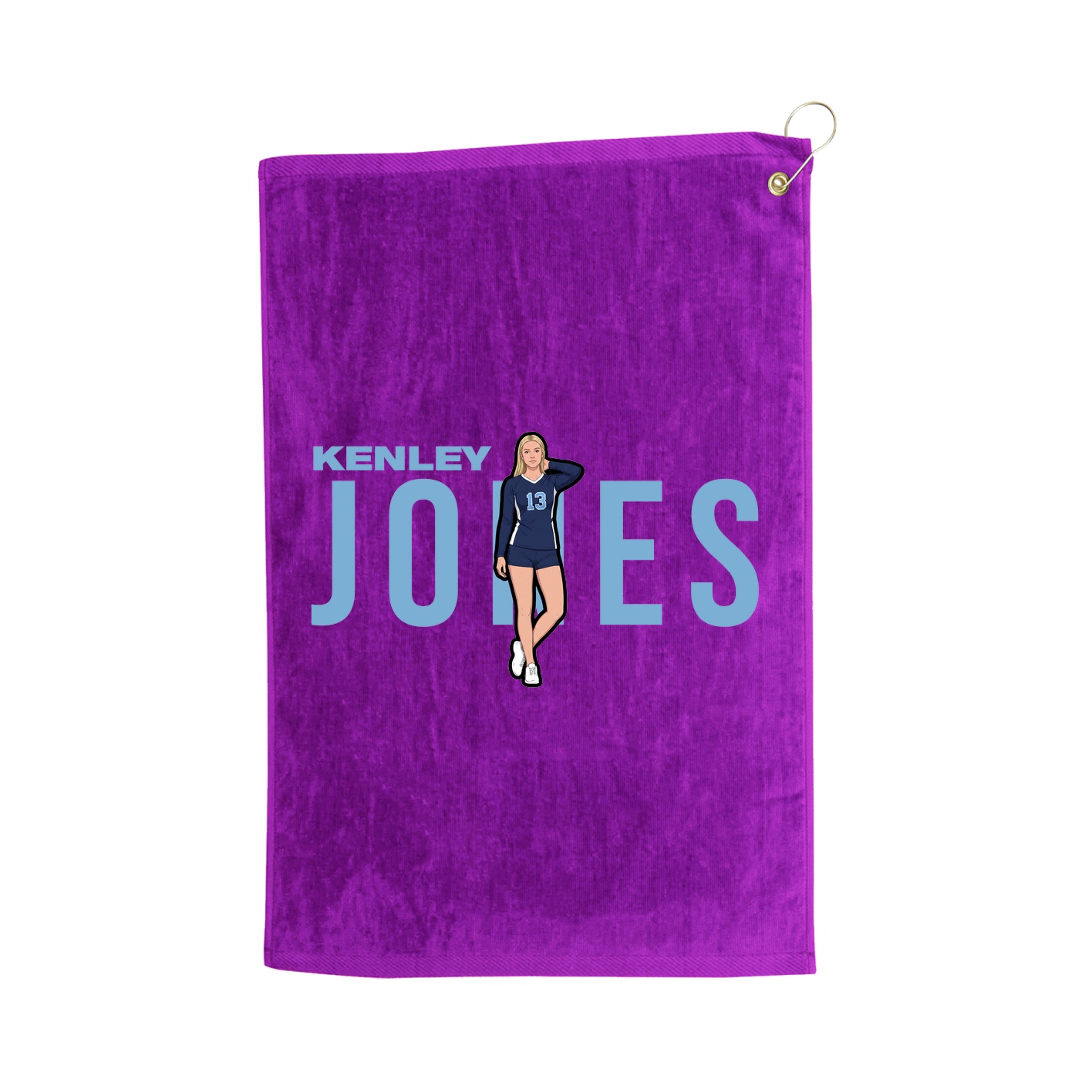 Golf Towel — Player Name in Purple