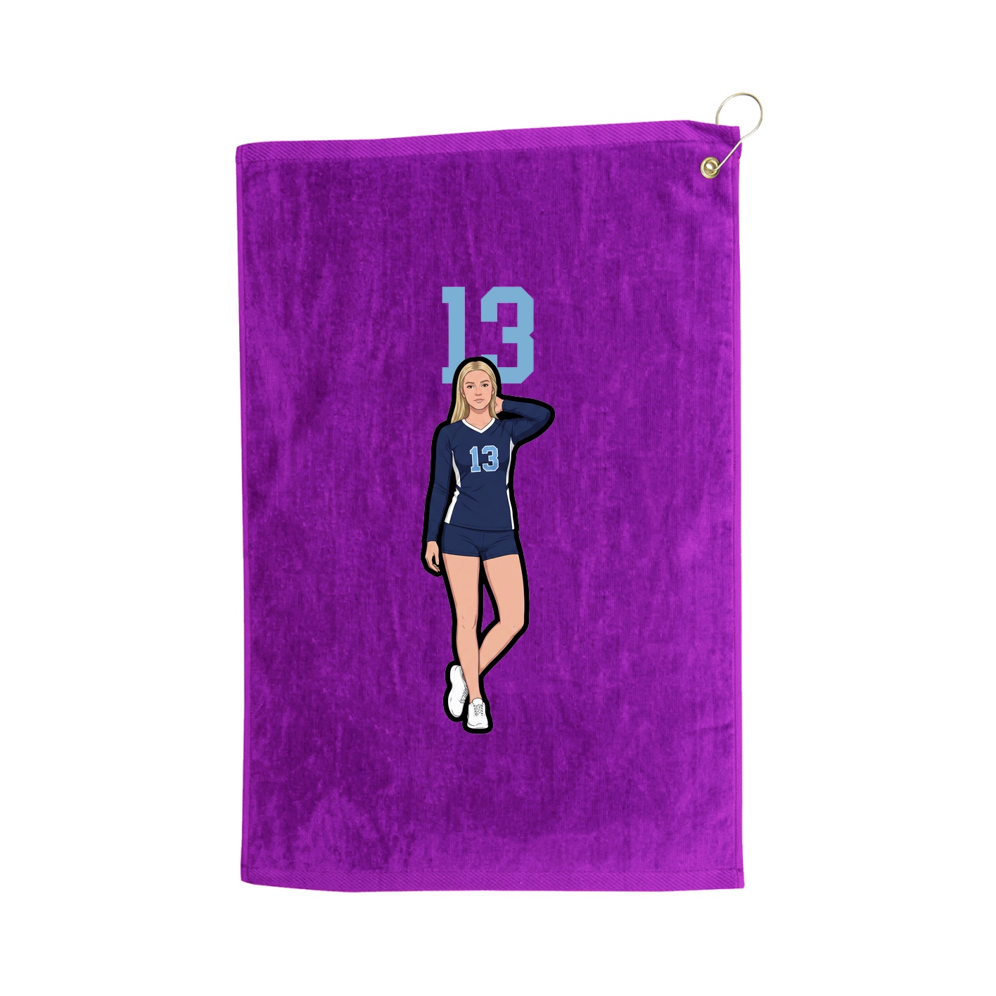 Golf Towel — Number Top in Purple
