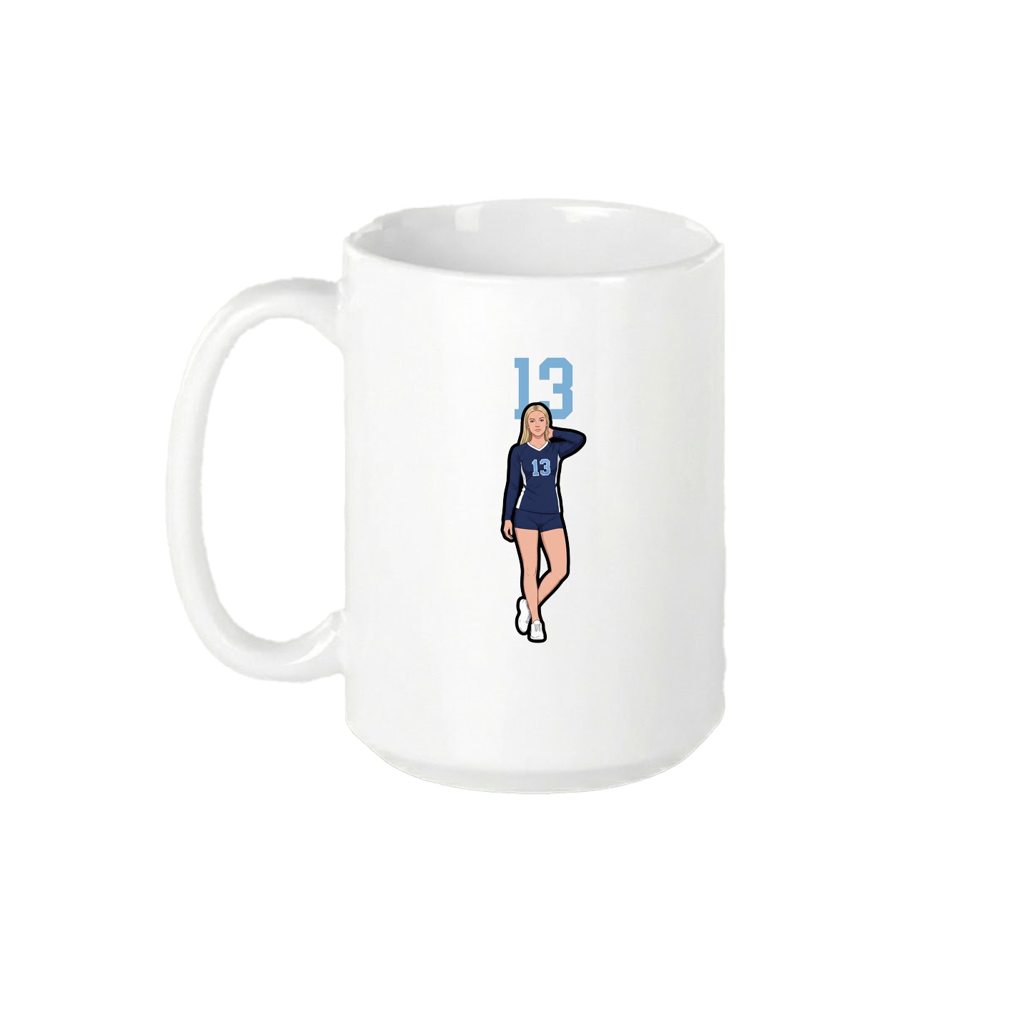 15oz Coffee Mug — Number Top in White
