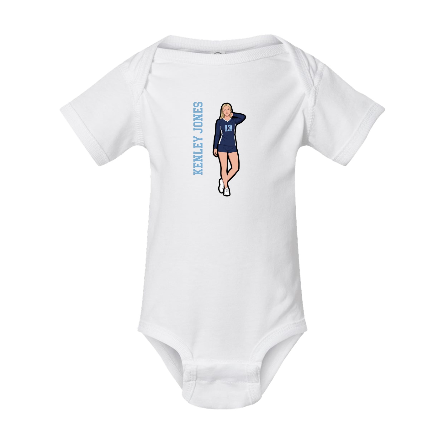 Baby Onesie — Name Vertical in White