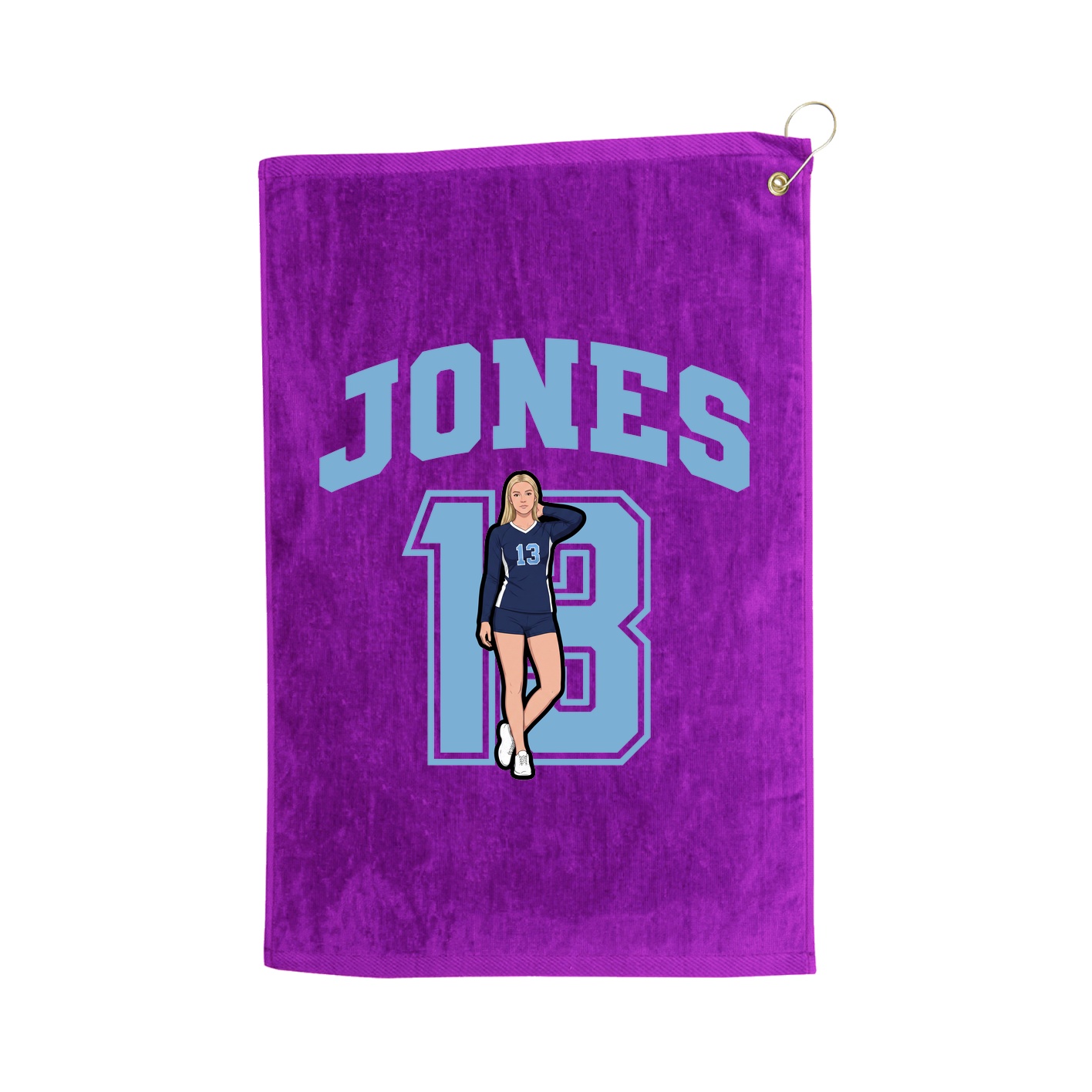 Golf Towel — Number in Purple