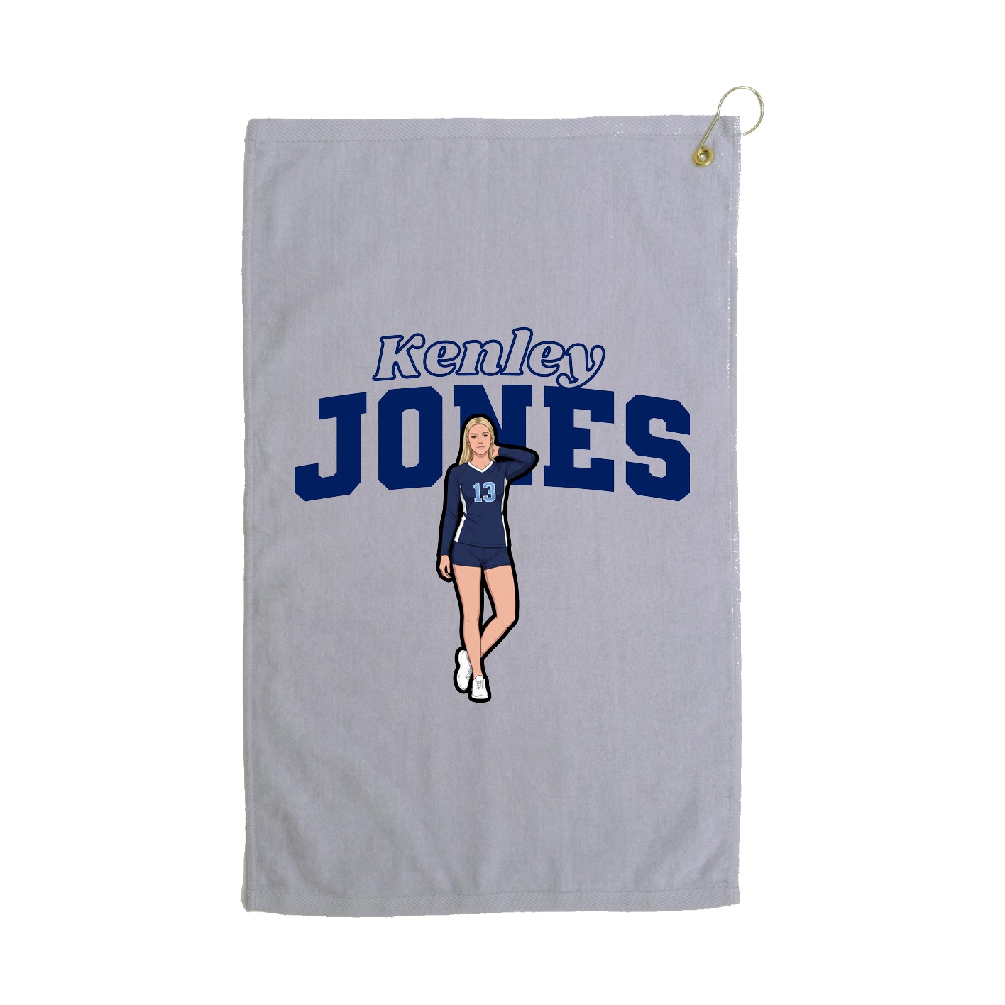 Golf Towel — Name Arch in Grey