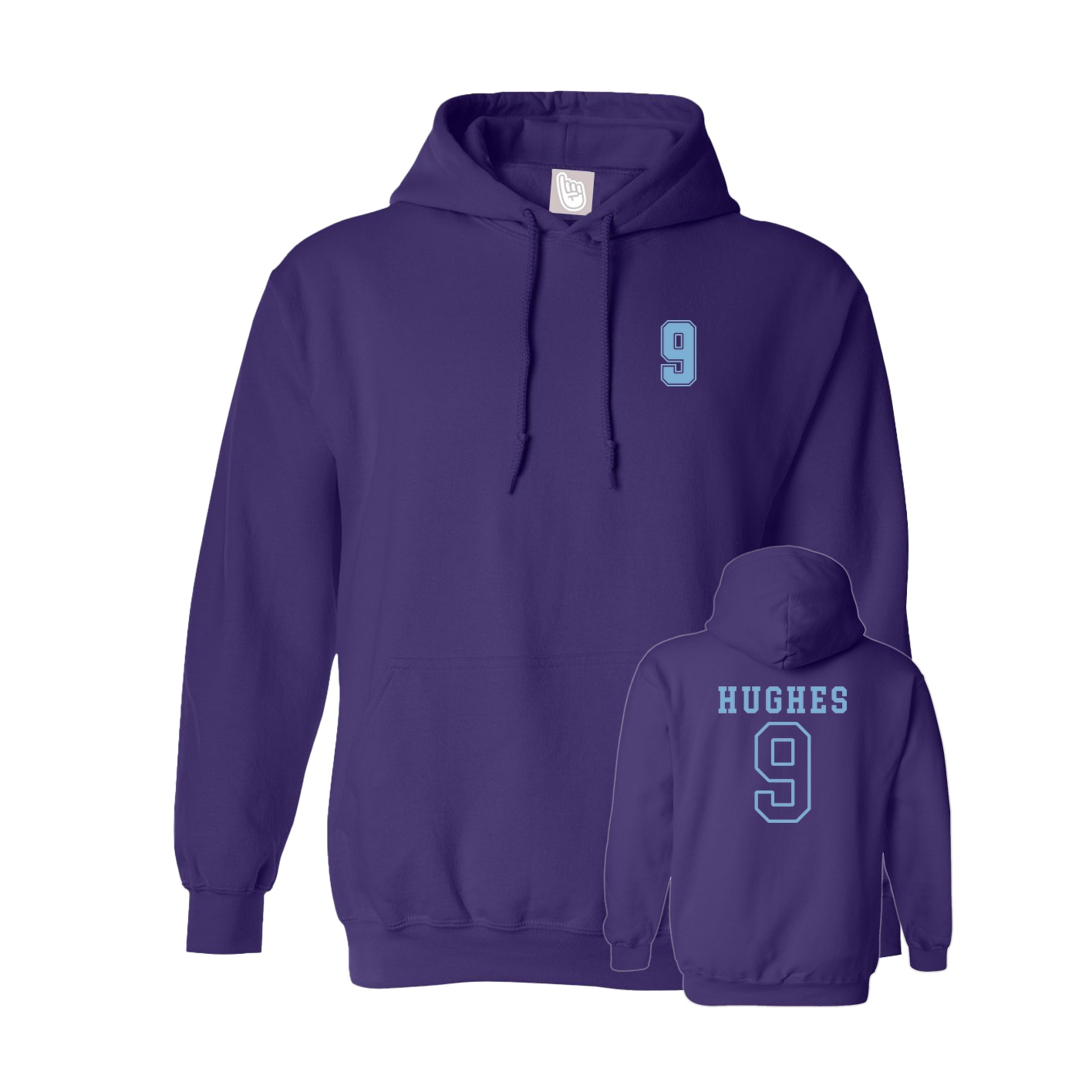 Hoodie — Chest Back in Purple