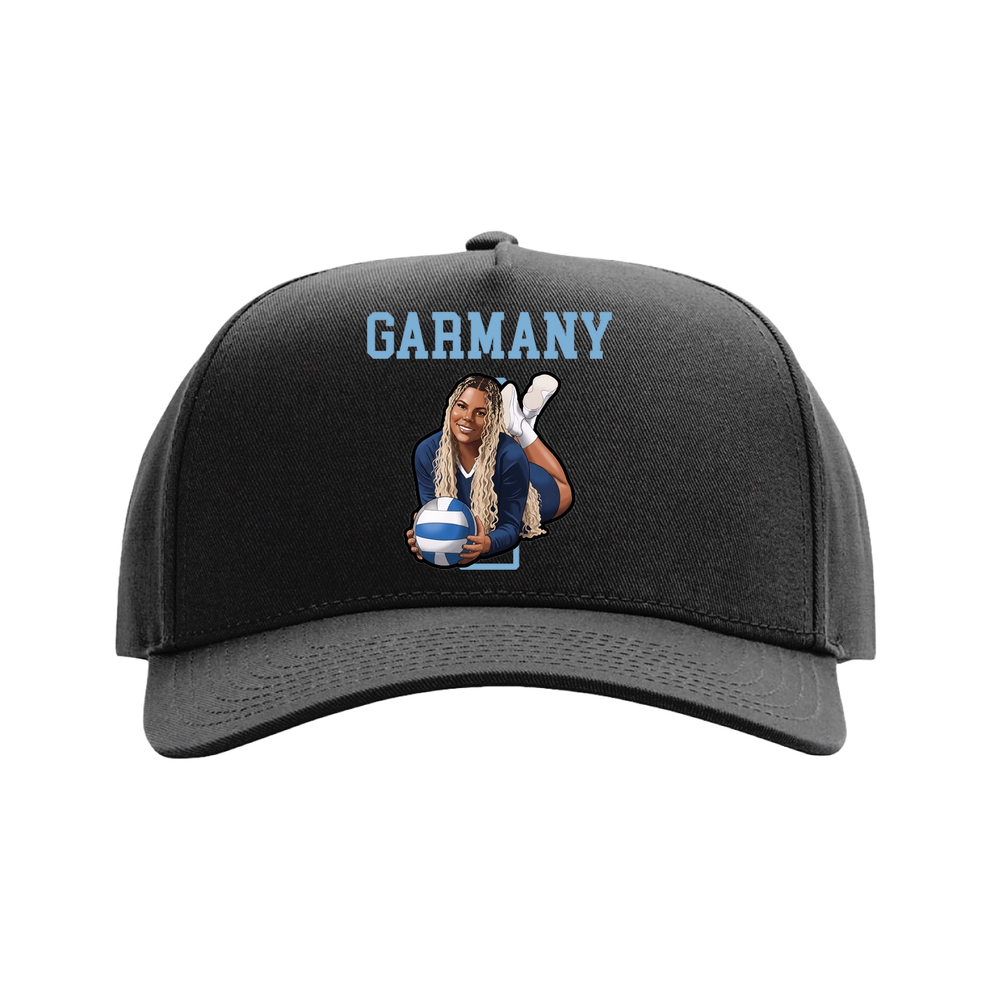 Full Fabric Five-Panel Champ Cap — Shirsey in Black