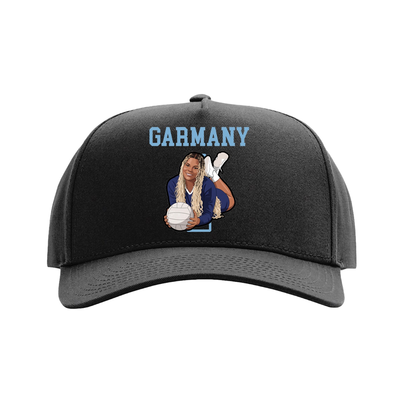 Full Fabric Five-Panel Champ Cap — Shirsey in Black