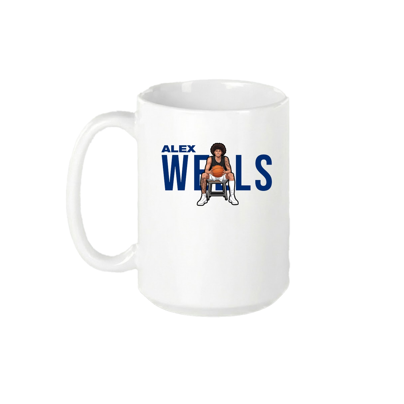 15oz Coffee Mug — Player Name in White