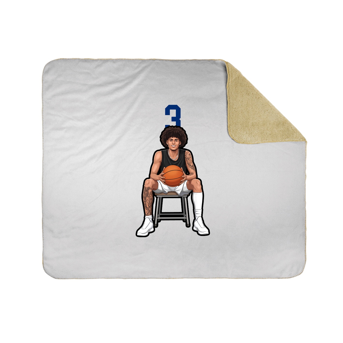 Throw Blanket — Number Top in White