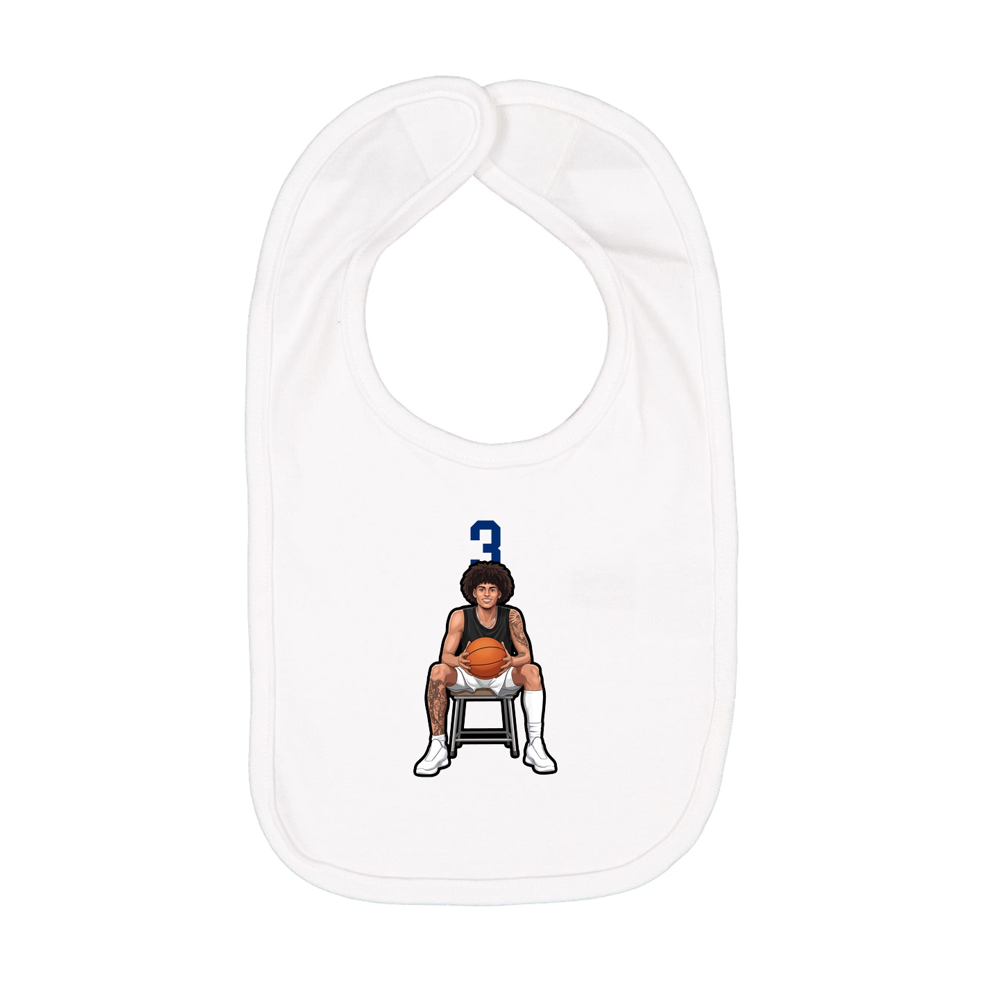 Infant Bib — Number Top in White