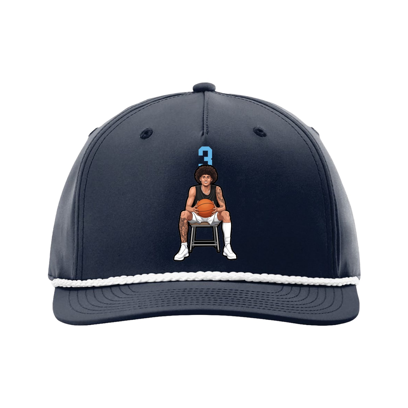 Five-Panel Classic Rope Cap — Number Top in Navy