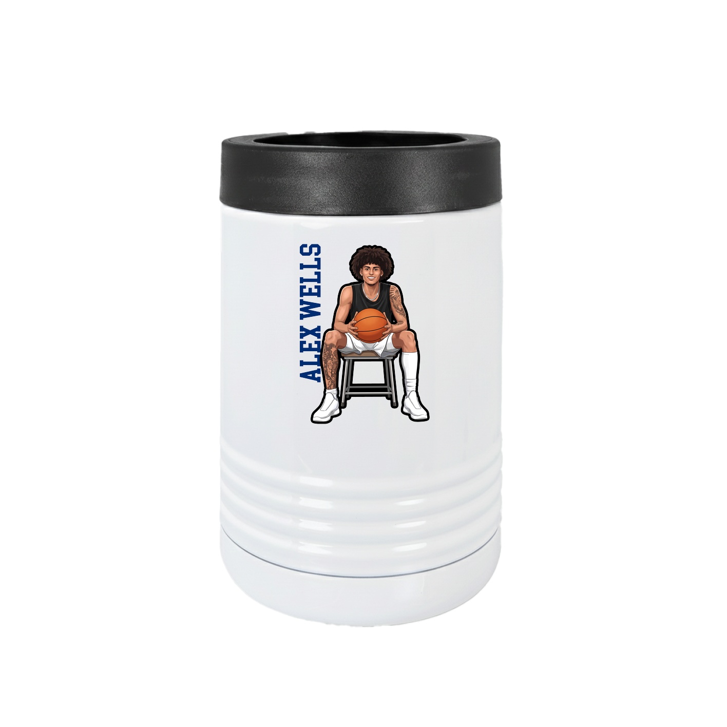 Beverage Holder — Name Vertical in White