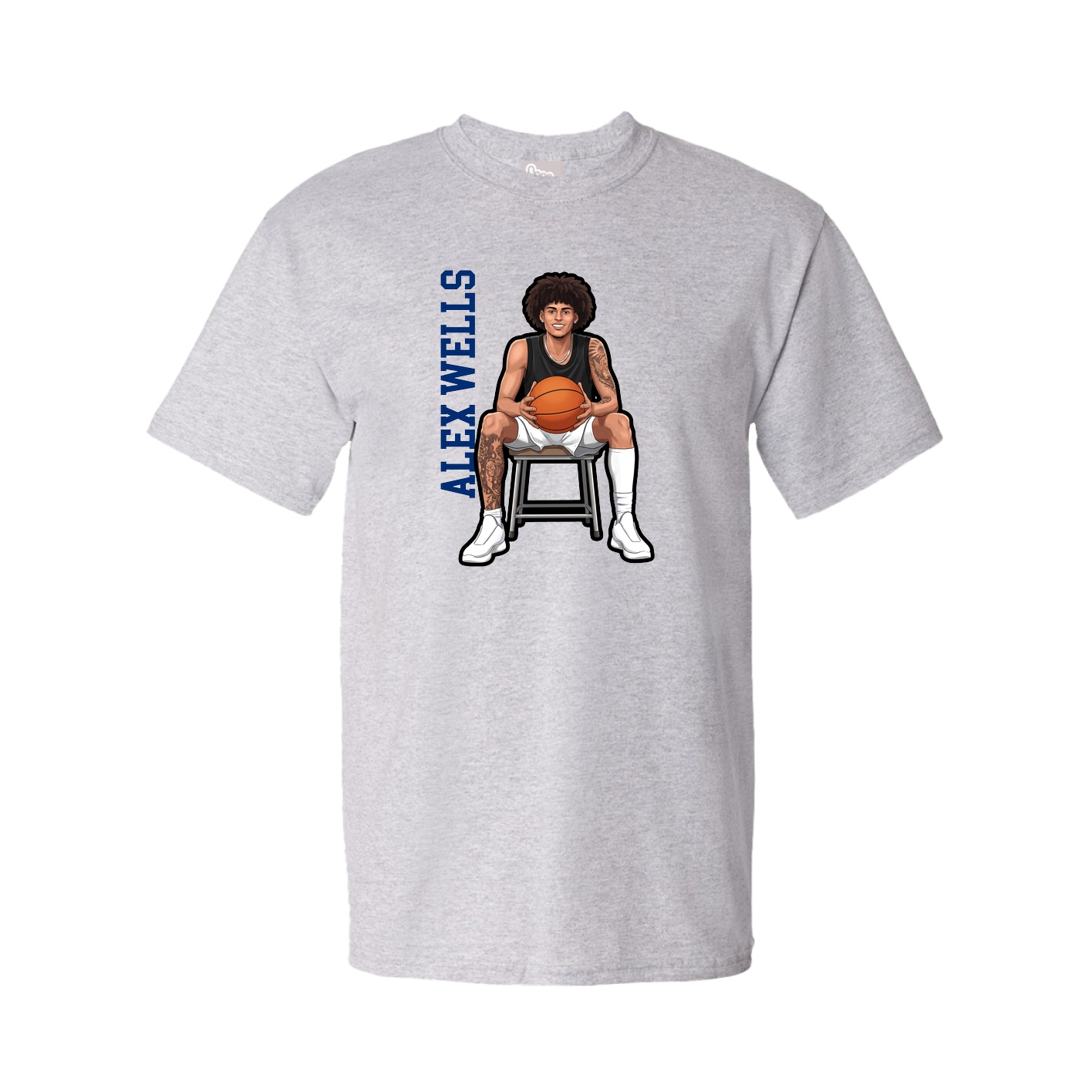 Tee — Name Vertical in Grey