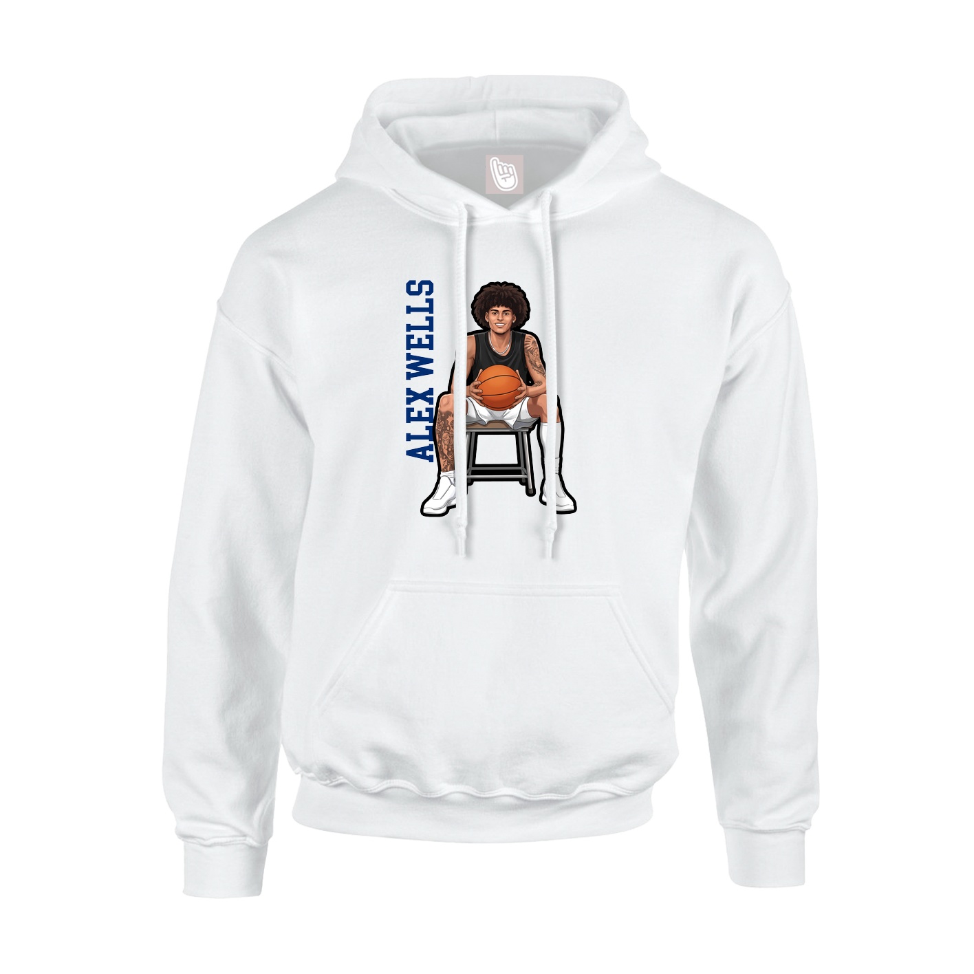 Hoodie — Name Vertical in White