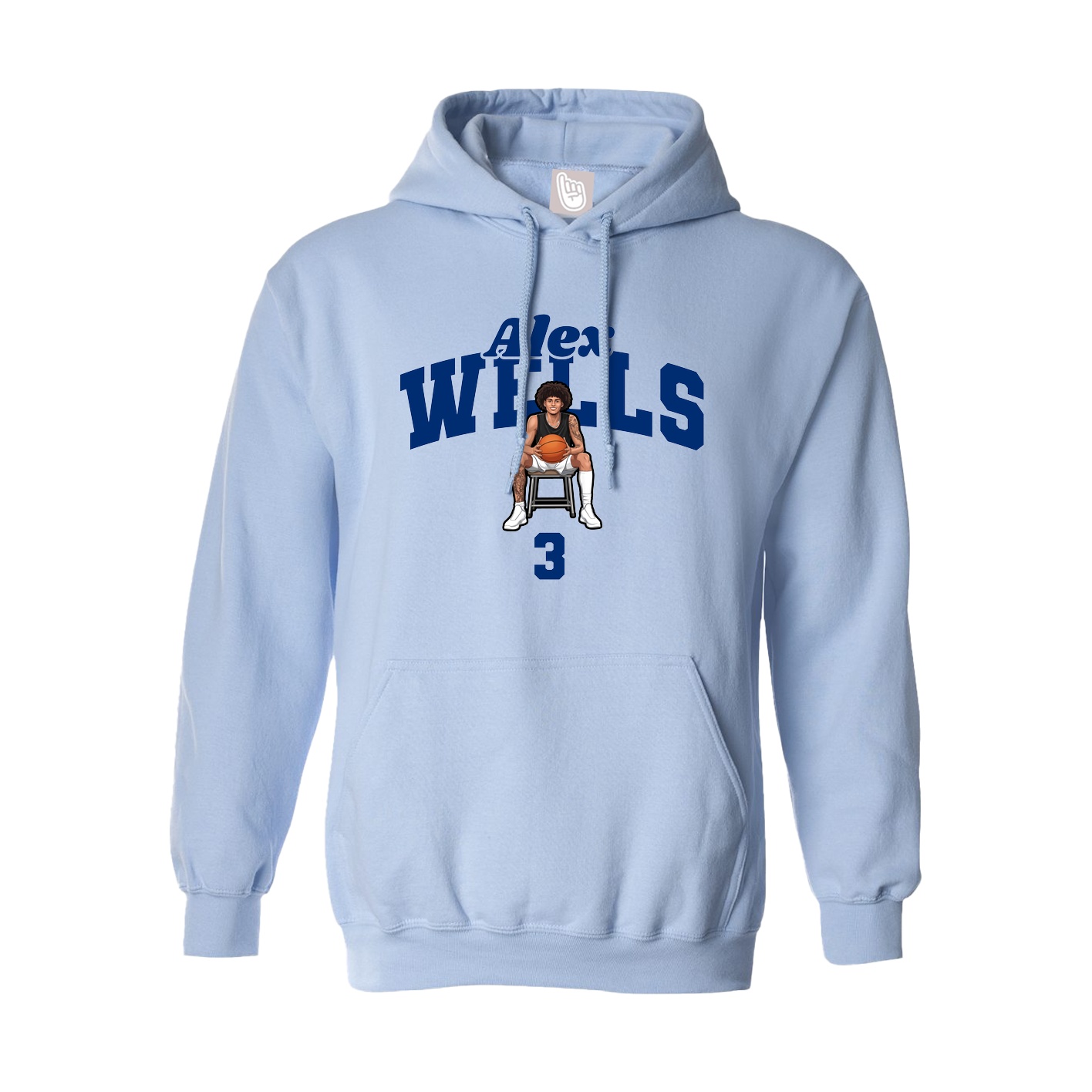 Hoodie — Signature Arch in Light Blue